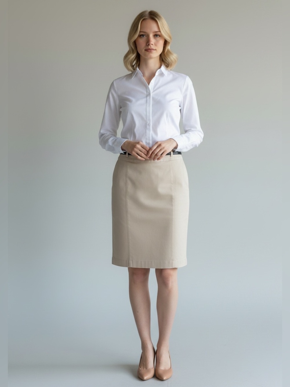 Ricki’s Women’s Tan Pencil Pull On Skirt with Seams Size 10